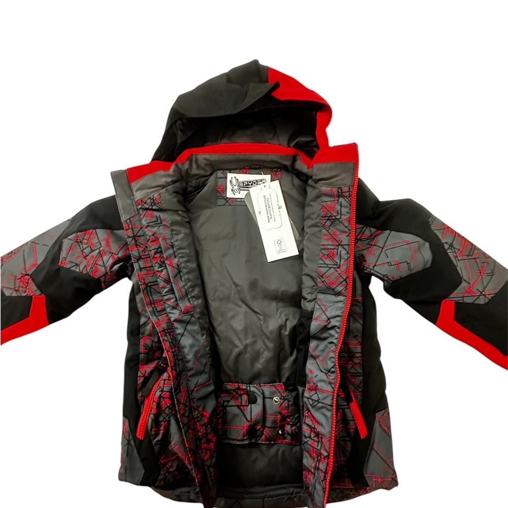 Spyder Black and Red Geometric Jacket